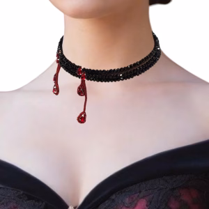 Gothic Bloody Crystal Choker: Vampire Horror Jewelry Gift